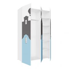Детская Сити ПМ-332.25 исп 2 Шкаф комбинирован (3д) (Белый/Графит/Голубой) в Перми - perm.mebel24.online | фото 2