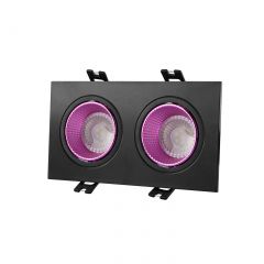 DK3072-BK+PI Встраиваемый светильник, IP 20, 10 Вт, GU5.3, LED, черный/розовый, пластик в Перми - perm.mebel24.online | фото