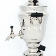 Электрический самовар из латуни никелированный на 1,5 литра форма "Тюльпан" с защитой от выкипания в Перми - perm.mebel24.online | фото