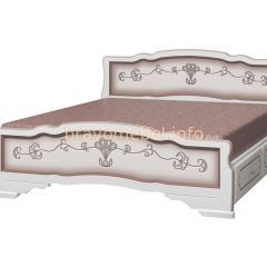 КАРИНА-6 Кровать из массива 1600 (Дуб молочный) с 2-мя ящиками в Перми - perm.mebel24.online | фото 1