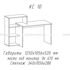 Компьютерный стол №10 (Анкор белый) в Перми - perm.mebel24.online | фото