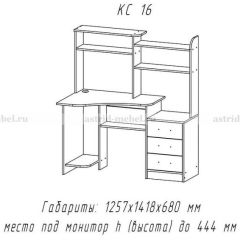 Компьютерный стол №16 (Анкор темныйанкор темный) в Перми - perm.mebel24.online | фото