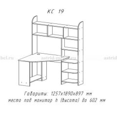 Компьютерный стол №19 (Анкор темный) в Перми - perm.mebel24.online | фото 3