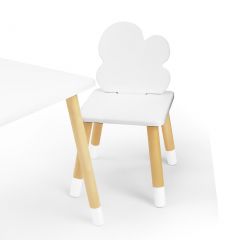 Комплект детской мебели стол и два стула Облачко (Белый/Белый/Береза) в Перми - perm.mebel24.online | фото