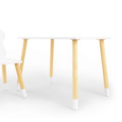 Комплект детской мебели стол и стул Облачко (Белый/Белый/Береза) в Перми - perm.mebel24.online | фото