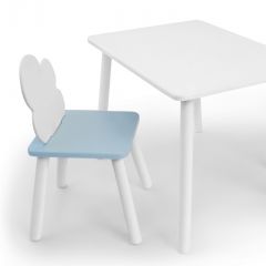 Комплект детской мебели стол и стул Облачко (Белый/Голубой/Белый) в Перми - perm.mebel24.online | фото