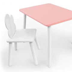 Комплект детской мебели стол и стул Облачко (Розывый/Белый/Белый) в Перми - perm.mebel24.online | фото