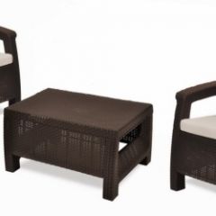 Комплект мебели Корфу Уикенд (Corfu Weekend) коричневый - серо-бежевый * в Перми - perm.mebel24.online | фото