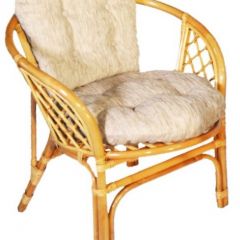Кресло Багама, подушки светлые обычные шенил (Мёд) в Перми - perm.mebel24.online | фото 1