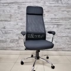 Кресло Barneo K-115 для персонала (черная ткань, черная сетка) в Перми - perm.mebel24.online | фото 1