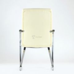 Кресло Barneo K-25 для посетителей и переговорных (хром, бежевая экокожа) в Перми - perm.mebel24.online | фото 3