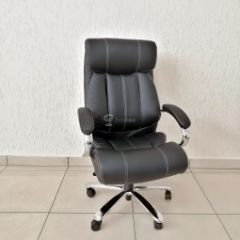 Кресло Barneo K-303 для руководителя (черная экокожа) в Перми - perm.mebel24.online | фото