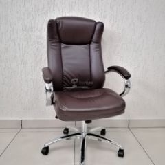 Кресло Barneo K-45 для руководителя (коричневая экокожа) в Перми - perm.mebel24.online | фото