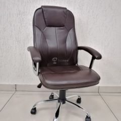 Кресло Barneo K-8 для руководителя (коричневая экокожа) в Перми - perm.mebel24.online | фото 1