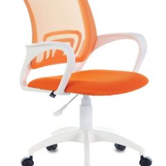 Кресло BRABIX "Fly MG-396W", пластик белый, сетка, оранжевое, 532401, MG-396W_532401 в Перми - perm.mebel24.online | фото