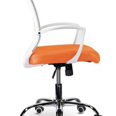 Кресло BRABIX "Wings MG-306", пластик белый, хром, сетка, серое/оранжевое, 532011 в Перми - perm.mebel24.online | фото 3