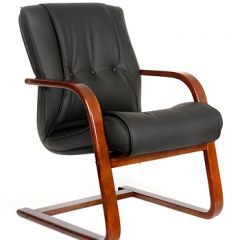 Кресло для посетителя CHAIRMAN  653 V (Кожа) Черное в Перми - perm.mebel24.online | фото 1