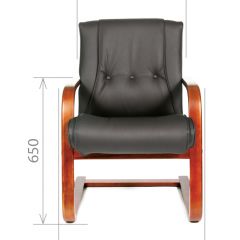 Кресло для посетителя CHAIRMAN  653 V (Кожа) Черное в Перми - perm.mebel24.online | фото 4