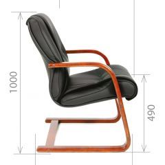 Кресло для посетителя CHAIRMAN  653 V (Кожа) Черное в Перми - perm.mebel24.online | фото 5