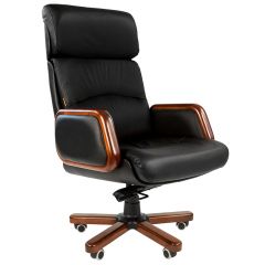 Кресло для руководителя CHAIRMAN 417 (Натуральная кожа) Черное в Перми - perm.mebel24.online | фото