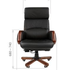 Кресло для руководителя CHAIRMAN 417 (Натуральная кожа) Черное в Перми - perm.mebel24.online | фото 4
