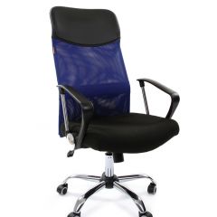 Кресло для руководителя CHAIRMAN 610 N (15-21 черный/сетка синий) в Перми - perm.mebel24.online | фото