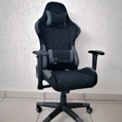 Кресло геймерское Barneo K-51 (черная ткань серые вставки) в Перми - perm.mebel24.online | фото