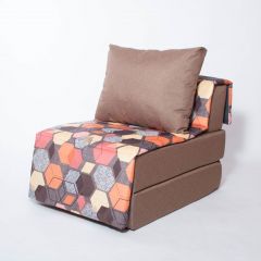 Кресло-кровать бескаркасное Харви (коричневый-геометрия браун) в Перми - perm.mebel24.online | фото 1