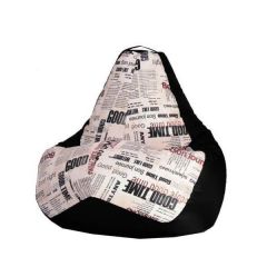Кресло-мешок XL Газета-Black в Перми - perm.mebel24.online | фото