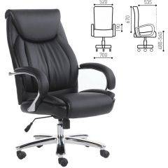 Кресло офисное BRABIX "Advance EX-575" (хром/экокожа/черное) 531825 в Перми - perm.mebel24.online | фото