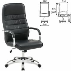 Кресло офисное BRABIX "Stark EX-547" (экокожа, хром, черное) 531948 в Перми - perm.mebel24.online | фото 2
