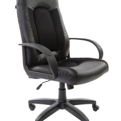 Кресло офисное BRABIX "Strike EX-525" (экокожа черная, ткань черная) 531381 в Перми - perm.mebel24.online | фото
