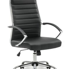 Кресло офисное BRABIX "Style EX-528", экокожа, хром, черное, 531947 в Перми - perm.mebel24.online | фото