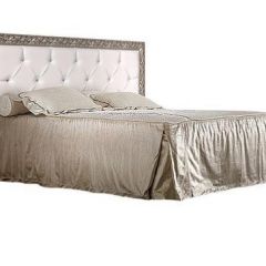 Кровать 2-х спальная (1,4 м) Тиффани штрих-лак/серебро с мягким изголовьем (ТФКР140-2) в Перми - perm.mebel24.online | фото