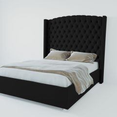 Кровать Берлин ЛЮКС с ПМ 1200 (экокожа кольт ч) в Перми - perm.mebel24.online | фото 2