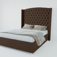 Кровать Берлин ЛЮКС с ПМ 1200 (экокожа коричневая) в Перми - perm.mebel24.online | фото 2