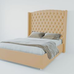 Кровать Берлин ЛЮКС с ПМ 1400 (экокожа бежевая) в Перми - perm.mebel24.online | фото