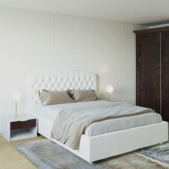 Кровать Берлин с ПМ 1400 (экокожа белая) в Перми - perm.mebel24.online | фото