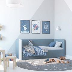 Кровать-диван Leonardo 160*70 (Голубой) + боковина в Перми - perm.mebel24.online | фото 5