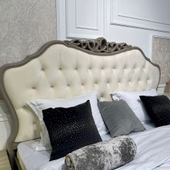 Кровать Мокко 1600 с мягким изголовьем + основание (серый камень) в Перми - perm.mebel24.online | фото 2