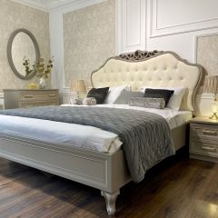 Кровать Мокко 1600 с мягким изголовьем + основание (серый камень) в Перми - perm.mebel24.online | фото 3