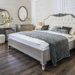 Кровать Мокко 1600 с мягким изголовьем + основание (серый камень) в Перми - perm.mebel24.online | фото 1