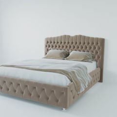 Кровать Нягань с ПМ 1400 (велюр серый) в Перми - perm.mebel24.online | фото