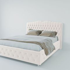 Кровать Нягань с ПМ 1600 (экокожа белая) в Перми - perm.mebel24.online | фото 2