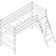 Кровать полувысокая с наклонной лестницей Соня (Вариант 6) в Перми - perm.mebel24.online | фото 3