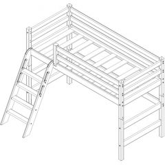 Кровать полувысокая с наклонной лестницей Соня (Вариант 6) в Перми - perm.mebel24.online | фото 4