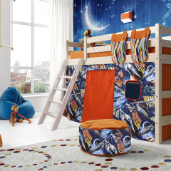 Кровать полувысокая с наклонной лестницей Соня (Вариант 6) в Перми - perm.mebel24.online | фото