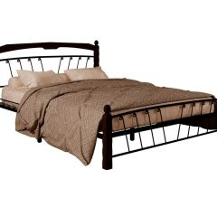 Кровать "Муза 1" КМД10  Черная (1400*2000) (ножки-шоколад) с коваными изделиями в Перми - perm.mebel24.online | фото 2
