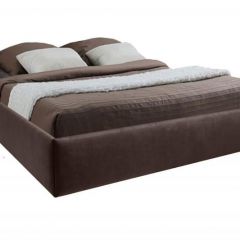 Кровать Подиум с ПМ 1200 (экокожа коричневая) в Перми - perm.mebel24.online | фото