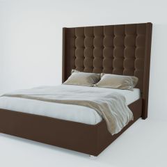 Кровать Венеция ЛЮКС с ПМ 1200 (экокожа коричневая) в Перми - perm.mebel24.online | фото 2